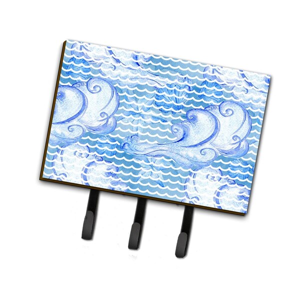 Jensendistributionservices Beach Watercolor Abstract Waves Leash or Key Holder, 6 x 2 x 9 in. - MI1717074