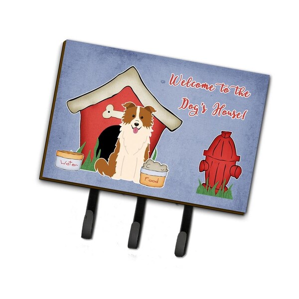 Carolines Treasures Dog House Collection Border Collie Red and White Leash or Key Holder - BB2873TH68