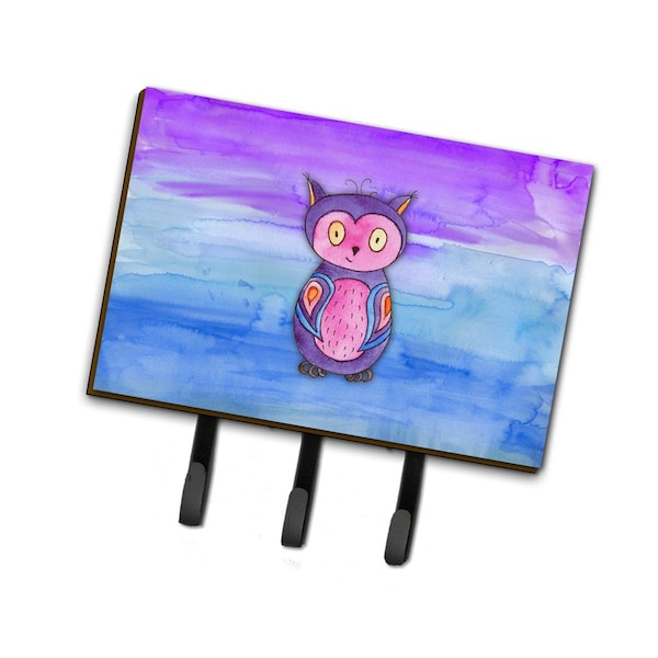 Carolines Treasures Pink & Purple Owl Watercolor Leash or Key Holder - BB7427TH68