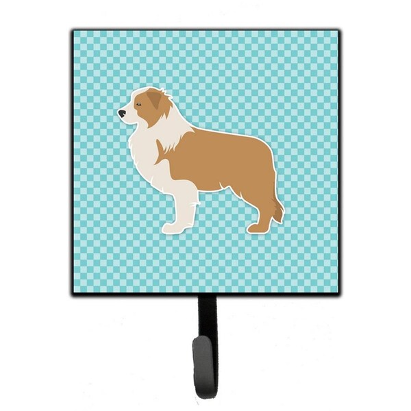Jensendistributionservices Red Border Collie Checkerboard Blue Leash or Key Holder - MI1711108