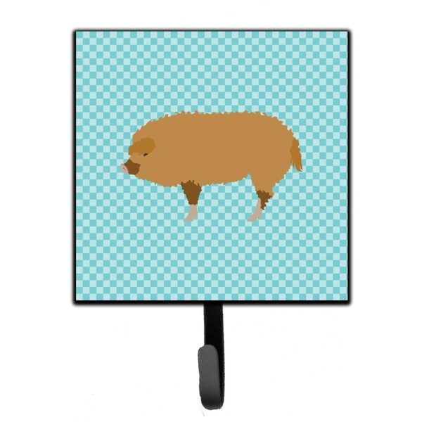 Jensendistributionservices Hungarian Mangalica Pig Blue Check Leash or Key Holder - MI1654257