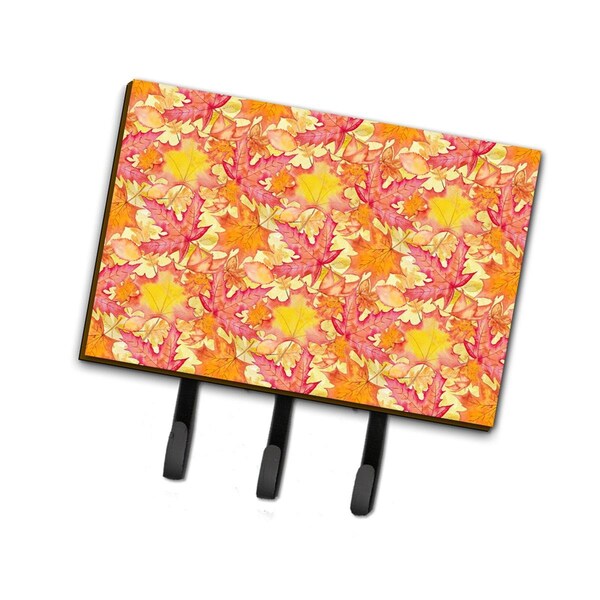 Jensendistributionservices Fall Leaves Watercolor Red Leash or Key Holder, 6 x 2 x 9 in. - MI1711151