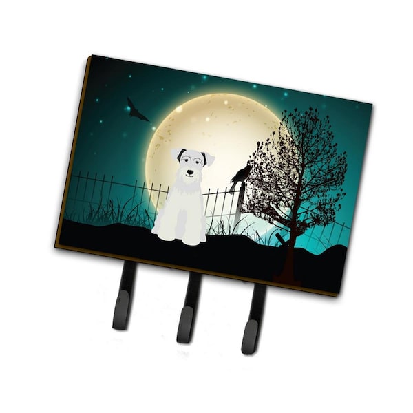 Jensendistributionservices Halloween Scary Miniature Schanuzer White Leash or Key Holder - MI1714956