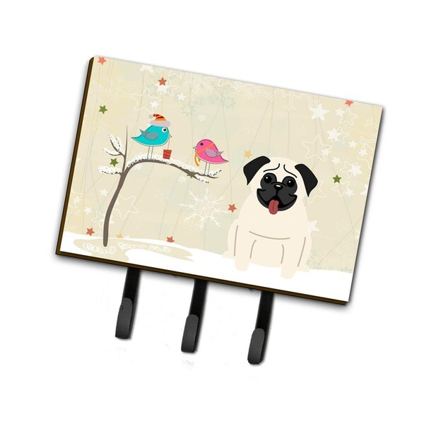 Jensendistributionservices Christmas Presents Between Friends Pug Cream Leash or Key Holder - MI1708380