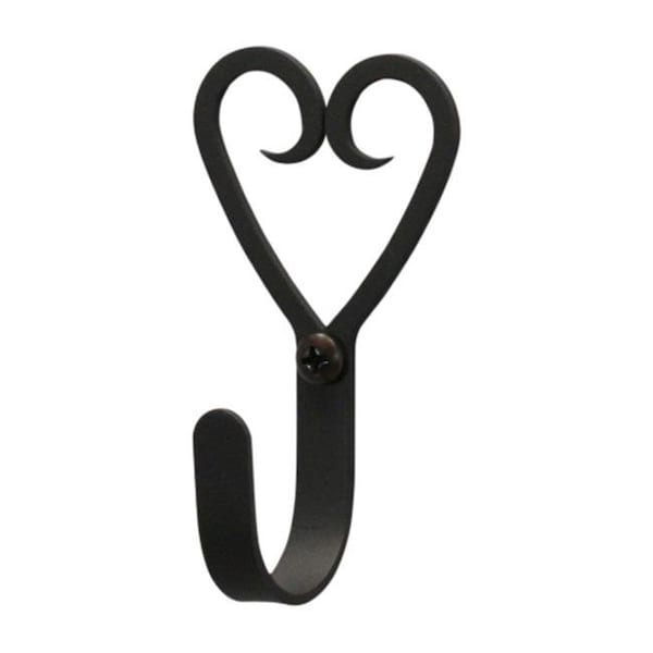 Village Wrought Iron Village Wrought Iron WH-51-S Open Heart Wall Hook Small - Black - WH-51-S