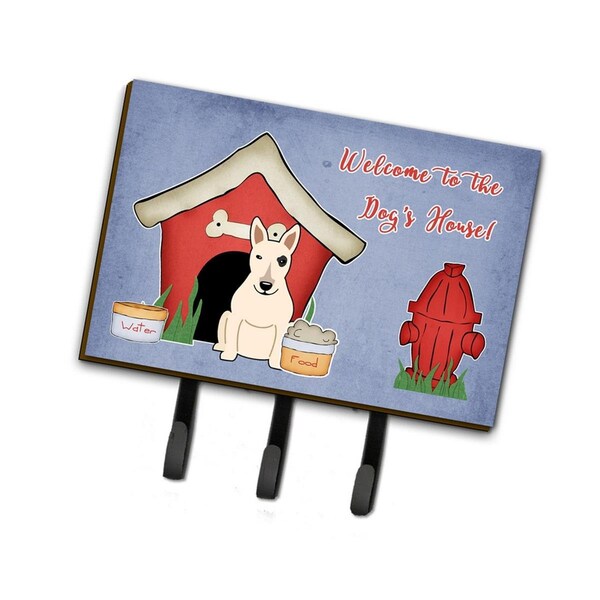 Carolines Treasures Dog House Collection Bull Terrier White Leash or Key Holder - BB2892TH68