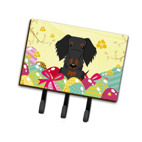 Jensendistributionservices Easter Eggs Wire Haired Dachshund Black Tan Leash or Key Holder - MI2102540
