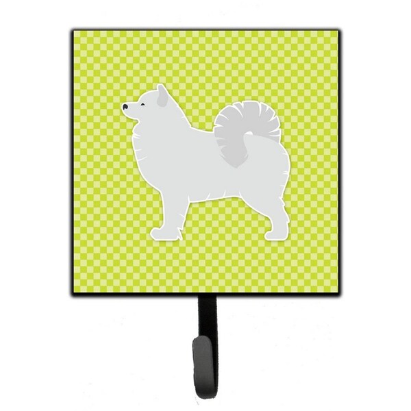 Carolines Treasures Samoyed Checkerboard Green Leash or Key Holder - BB3859SH4