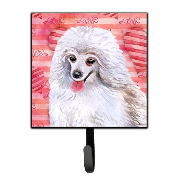 Carolines Treasures Medium White Poodle Love Leash or Key Holder - BB9770SH4