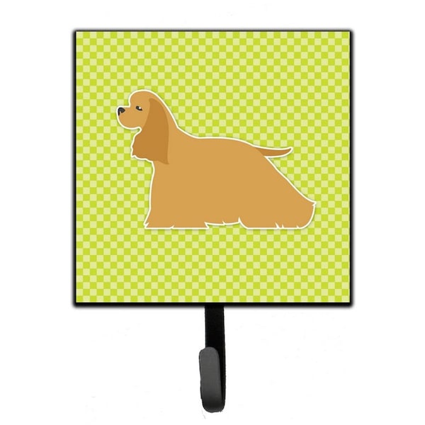 Carolines Treasures Cocker Spaniel Checkerboard Green Leash or Key Holder - BB3786SH4