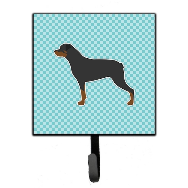 Carolines Treasures Rottweiler Checkerboard Blue Leash or Key Holder - BB3766SH4