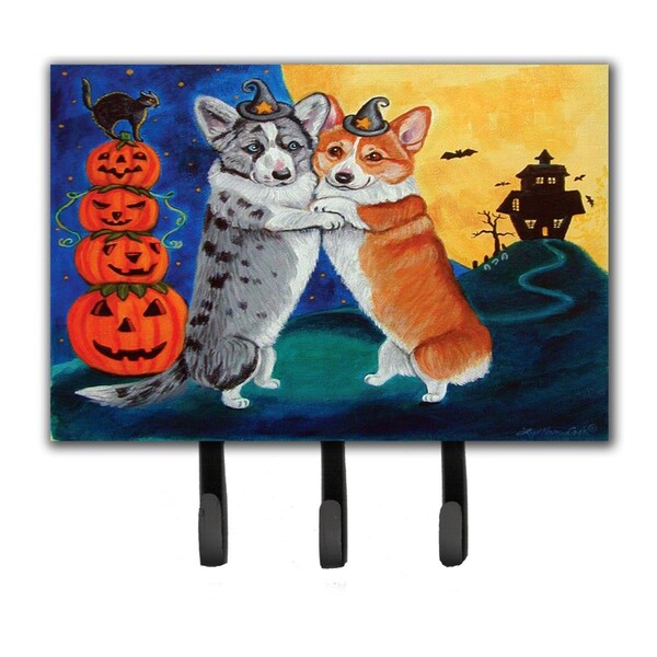 Carolines Treasures Corgi Halloween Scare Leash or Key Holder - 7413TH68