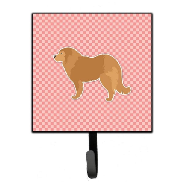 Carolines Treasures Caucasian Shepherd Dog Checkerboard Pink Leash or Key Holder - BB3625SH4