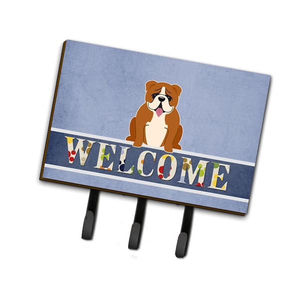 Carolines Treasures English Bulldog Red White Welcome Leash or Key Holder - BB5701TH68