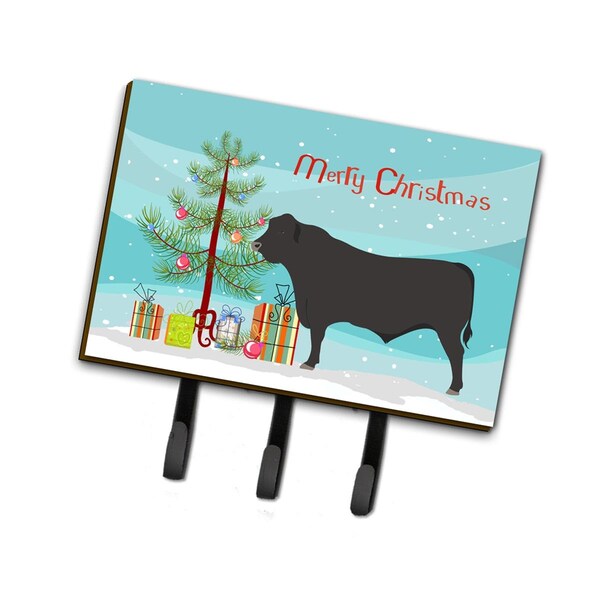 Carolines Treasures Black Angus Cow Christmas Leash or Key Holder - BB9195TH68