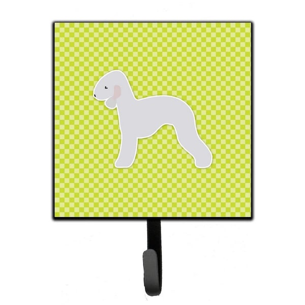 Carolines Treasures Bedlington Terrier Checkerboard Green Leash or Key Holder - BB3794SH4