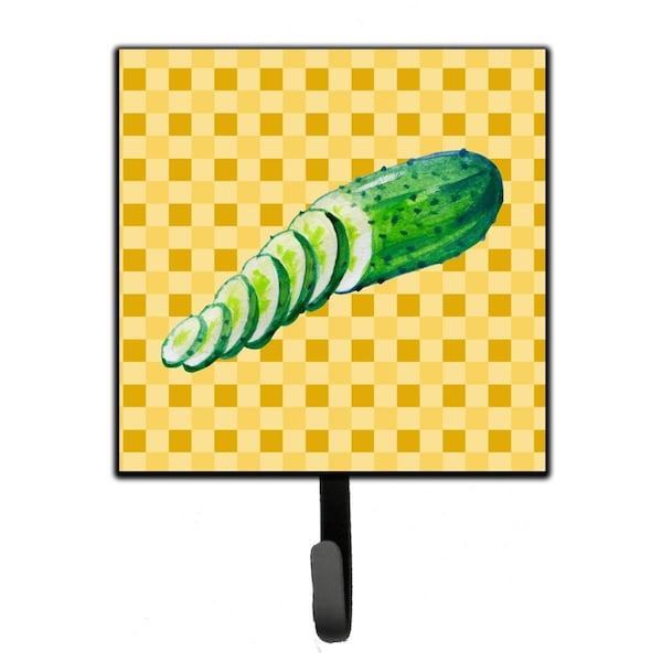 Carolines Treasures Cucumber on Basketweave Leash or Key Holder - BB7199SH4