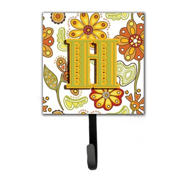 Jensendistributionservices Letter H Floral Mustard And Green Leash & Key Holder - MI1719444