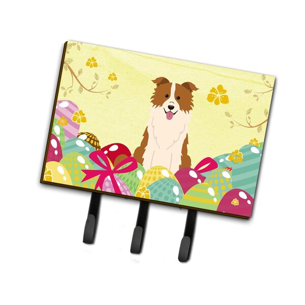 Carolines Treasures Easter Eggs Border Collie Red White Leash or Key Holder - BB6119TH68