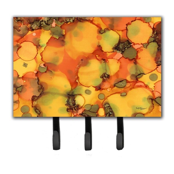 Carolines Treasures Abstract in Orange & Greens Leash or Key Holder - 8976TH68