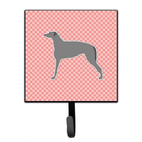Micasa Scottish Deerhound Checkerboard Pink Leash or Key Holder - MI224832