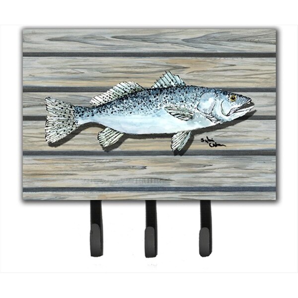 Micasa 6 x 9 In. Fish Speckled Trout Leash or Key Holder - MI10861