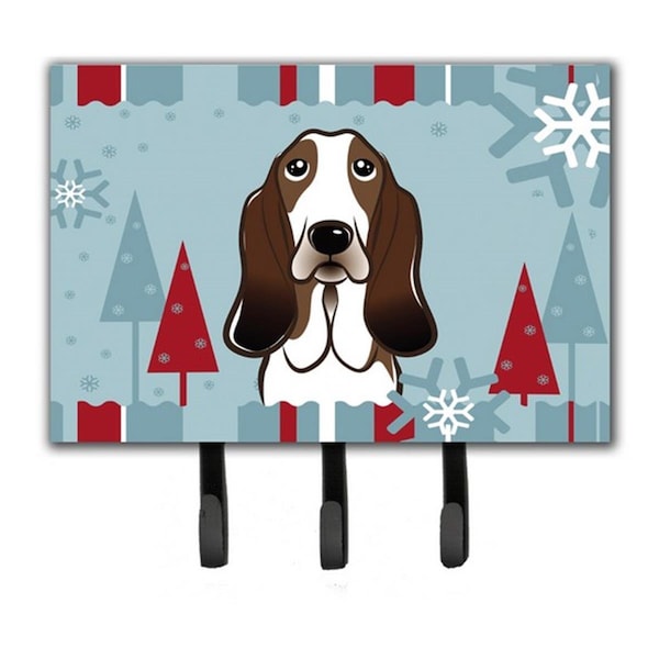 Jensendistributionservices Winter Holiday Basset Hound Leash & Key Holder - MI1720004