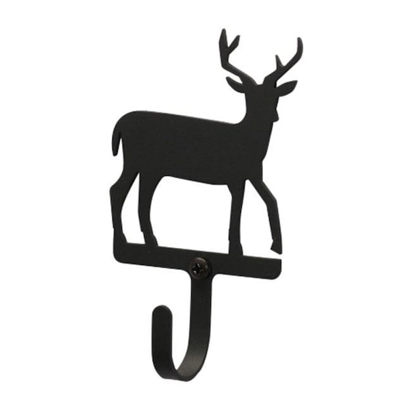 Village Wrought Iron Village Wrought Iron WH-3-S Deer Wall Hook Small - Black - WH-3-S