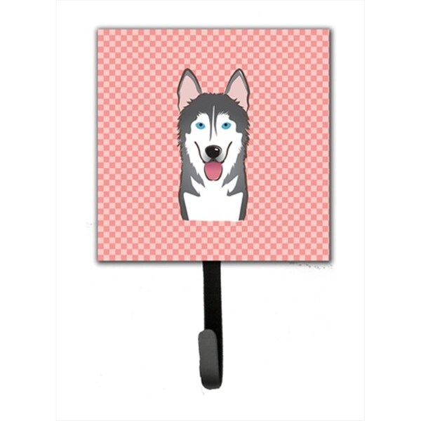 Carolines Treasures Checkerboard Pink Alaskan Malamute Leash or Key Holder- 4.25 W x 7 H In. - BB1218SH4