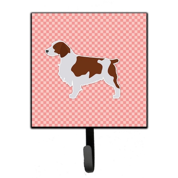 Carolines Treasures Welsh Springer Spaniel Checkerboard Pink Leash or Key Holder - BB3600SH4