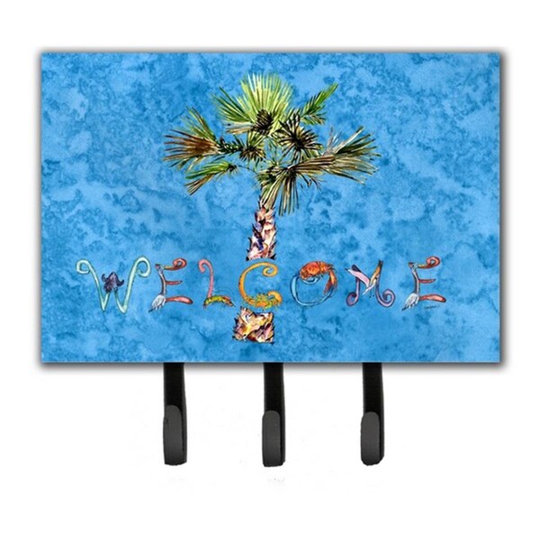 Jensendistributionservices Welcome Palm Tree On Blue Leash & Key Holder - MI1660401