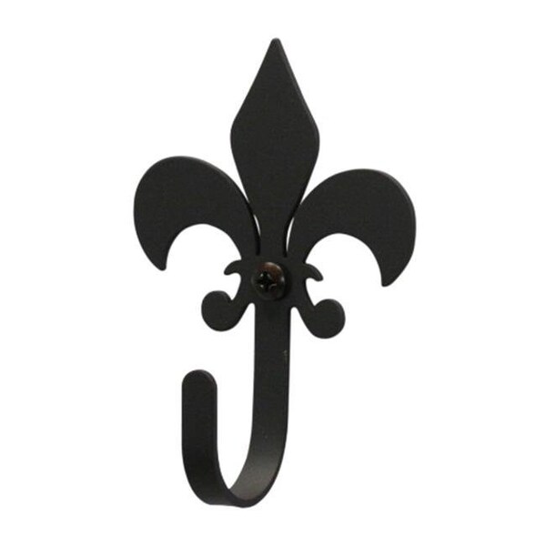 Village Wrought Iron Village Wrought Iron WH-121-S Fleur-de-Lis Wall Hook Small - Black - WH-121-S
