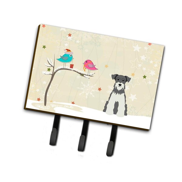 Jensendistributionservices Christmas Presents Between Friends Miniature Schanuzer Salt & Pepper Leash or Key Holder - MI1714979
