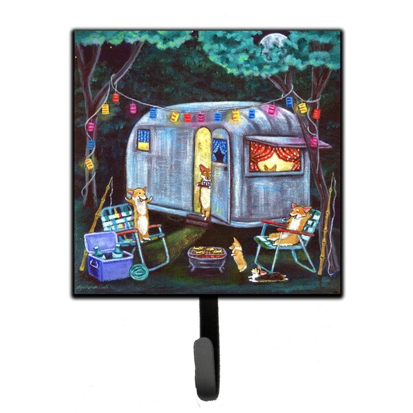 Jensendistributionservices Corgi Glamping Fish Tales Trailer Leash or Key Holder - MI1713309