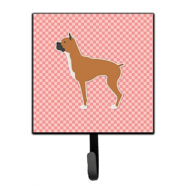 Carolines Treasures Boxer Checkerboard Pink Leash or Key Holder - BB3653SH4