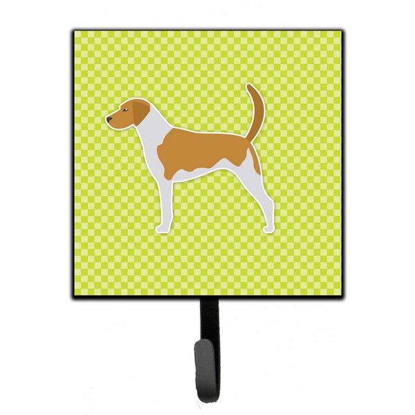 Carolines Treasures American Foxhound Checkerboard Green Leash or Key Holder - BB3798SH4