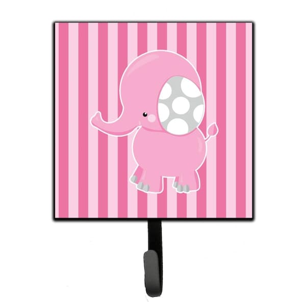 Jensendistributionservices Elephant on Pink Stripes Leash or Key Holder - MI1715103