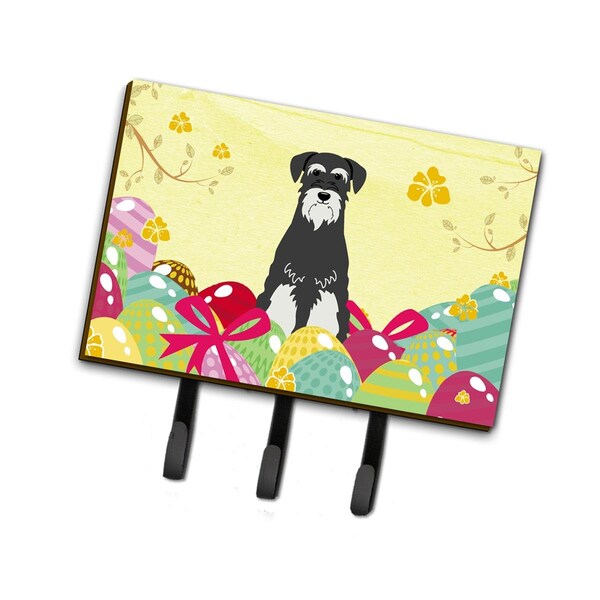 Jensendistributionservices Easter Eggs Standard Schnauzer Salt & Pepper Leash or Key Holder - MI2088067