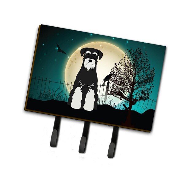 Jensendistributionservices Halloween Scary Standard Schnauzer Salt & Pepper Leash or Key Holder - MI1711045