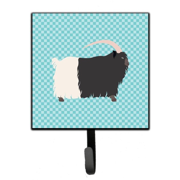 Carolines Treasures Welsh Black-Necked Goat Blue Check Leash or Key Holder - BB8061SH4