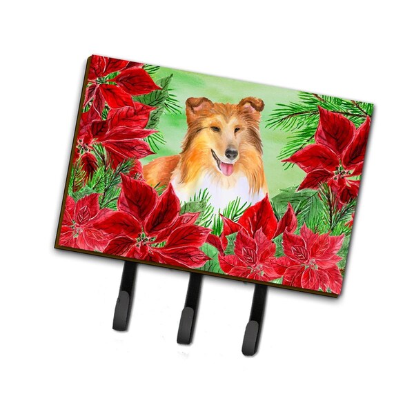 Carolines Treasures Sheltie Poinsettas Leash or Key Holder - CK1367TH68
