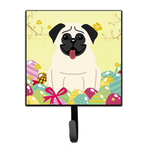 Carolines Treasures Easter Eggs Pug Cream Leash or Key Holder - BB6004SH4