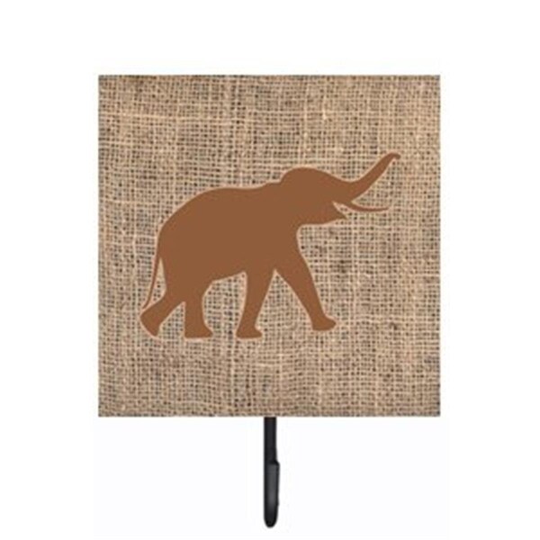 Carolines Treasures Elephant Burlap and Brown Leash Or Key Holder - BB1011-BL-BN-SH4
