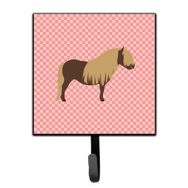 Carolines Treasures Shetland Pony Horse Pink Check Leash or Key Holder - BB7914SH4