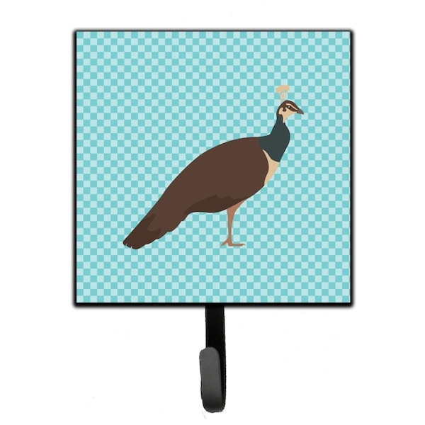 Carolines Treasures Indian Peahen Peafowl Blue Check Leash or Key Holder - BB8101SH4