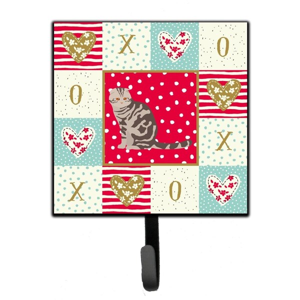 Carolines Treasures 4.25 x 1 x 7 in. Foldex Exotic Fold Cat Love Leash or Key Holder - CK5762SH4