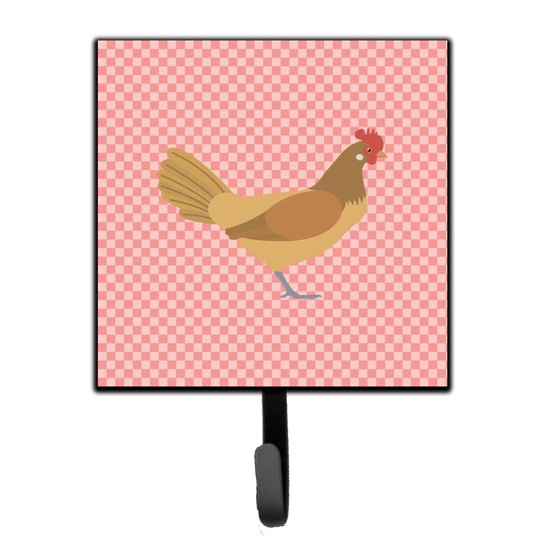 Carolines Treasures Frisian Friesian Chicken Pink Check Leash or Key Holder - BB7832SH4