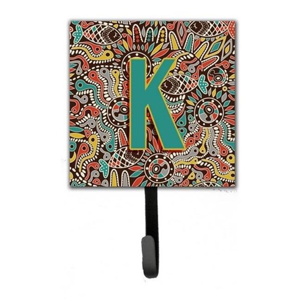 Carolines Treasures Carolines Treasures CJ2013-KSH4 Letter K Retro Tribal Alphabet Initial Leash & Key Holder - CJ2013-KSH4