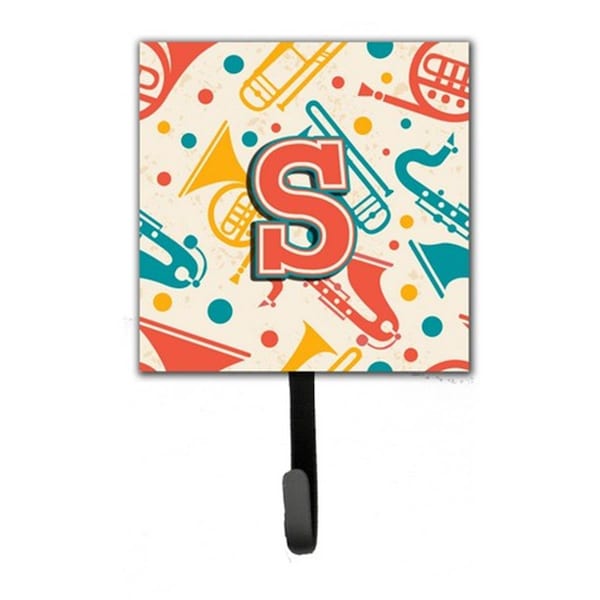 Jensendistributionservices Letter S Retro Teal Orange Musical Instruments Initial Leash & Key Holder - MI1657980