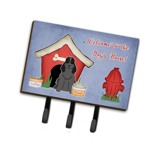 Carolines Treasures Dog House Collection Cocker Spaniel Black Leash or Key Holder - BB2846TH68